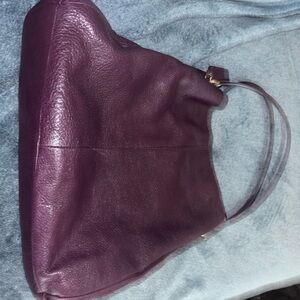 Elegant Purple Leather Shoulder Bag